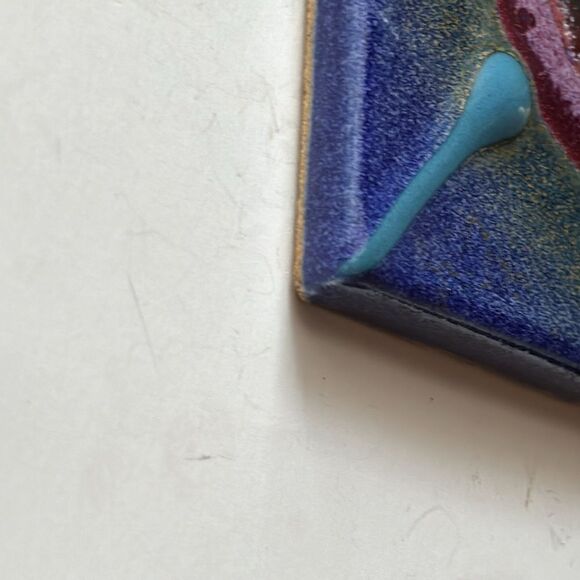 Matthew Patton Decorative Art Tile Trivet Vibrant Colors in Abstract 6x6 - Picture 6 of 7